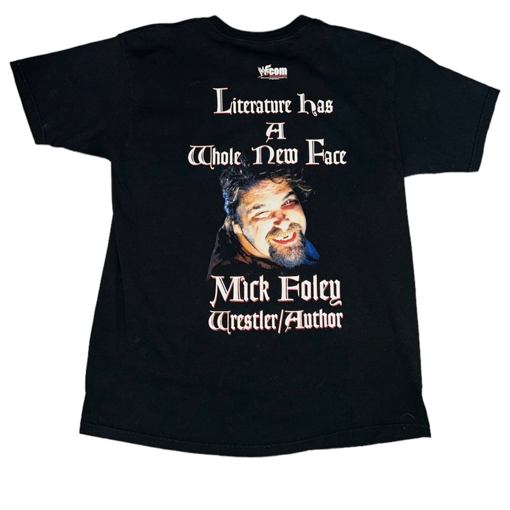 Vintage 1999 WWF Mick Foley Literature Has A New Face Black Shirt Size Large